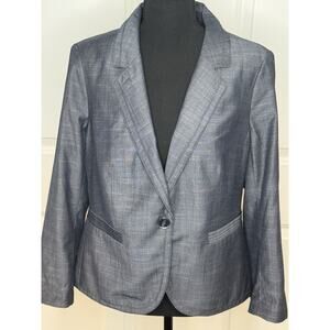 The Limited Blazer Jacket Womens Large Navy Notch Lapel Single Breasted